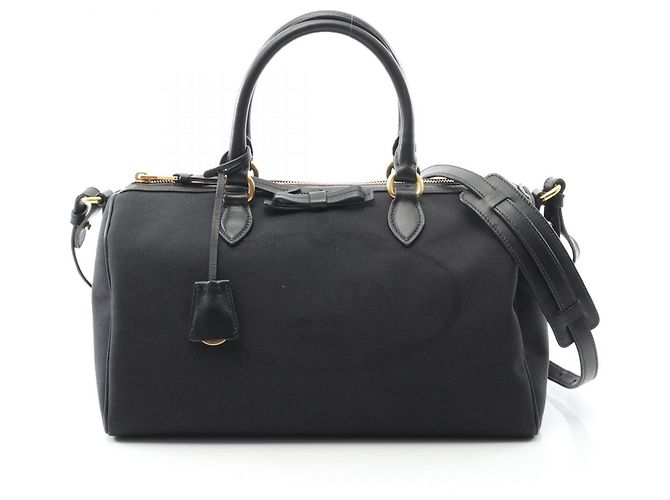 Prada Logo Jacquard Handtasche Schwarz