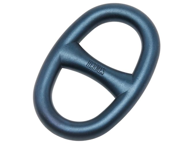 Ring Bague à foulard Chaine d'Ancre Hermès en bleu marine Métal  ref.2593222