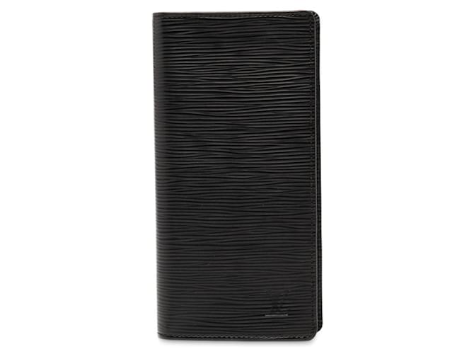 Louis Vuitton Epi Portefeuille Brazza Long Wallet Black Leather  ref.2593269