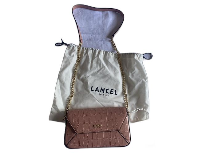 Lancel Initials Handtasche aus Leder nude