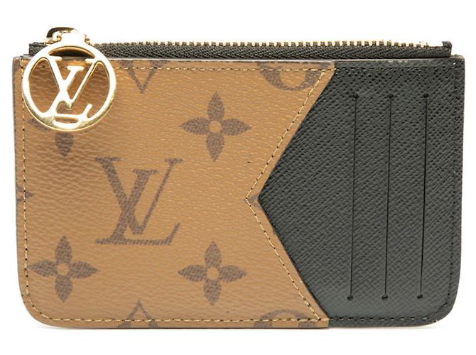 Estuche para tarjetas de visita Romy Monogram Reverse de Louis Vuitton Castaño Negro