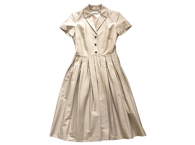 Calvin Klein Kleid aus beiger Baumwolle