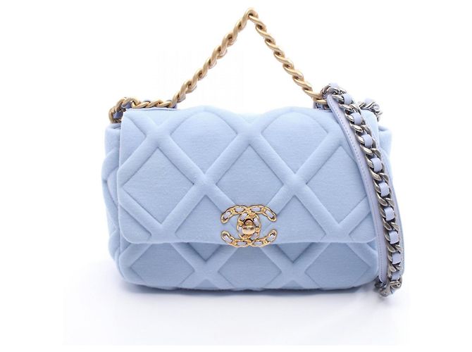 Borsa a Spalla Chanel 19 Disneuf Blu