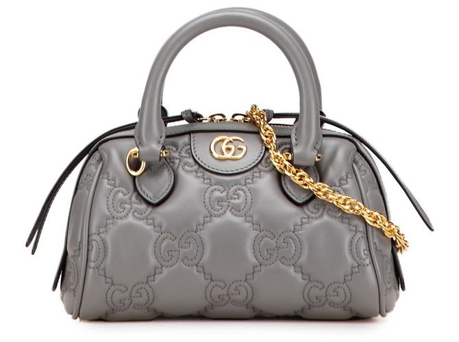 Gucci GG Matelassé Mini Boston Tasche Braun