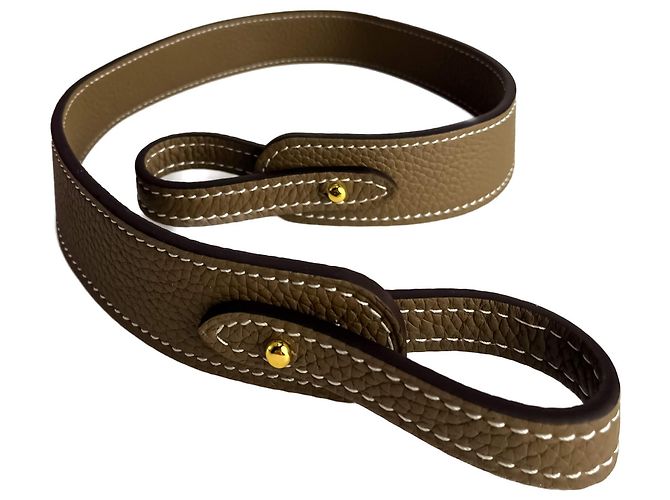 Autre Marque Shoulder Strap Medium Leather Taupe