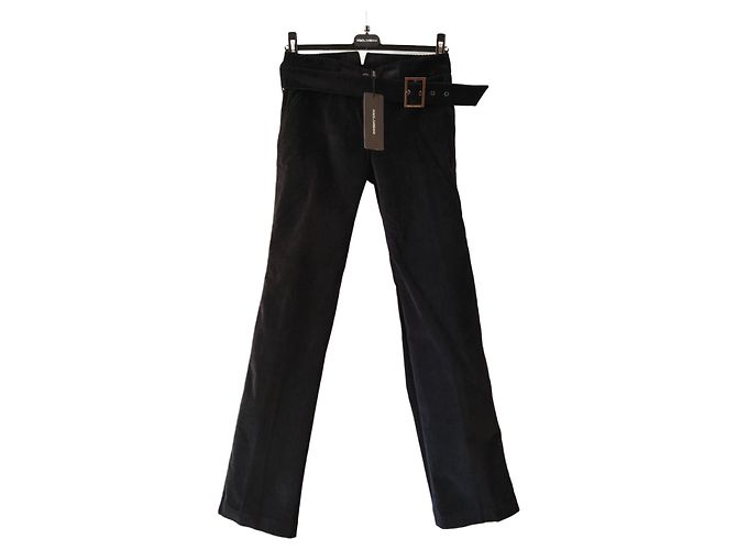 DOLCE & GABBANA RIPPENVELVETHOSE. Schwarz