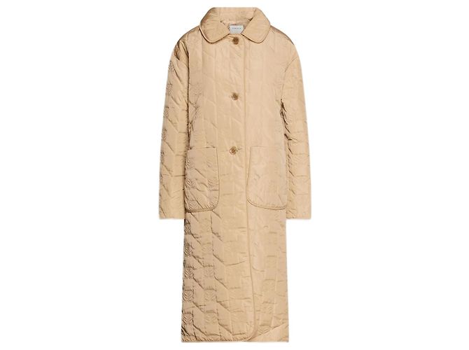 Sandro Stuart gesteppter langer Mantel beige
