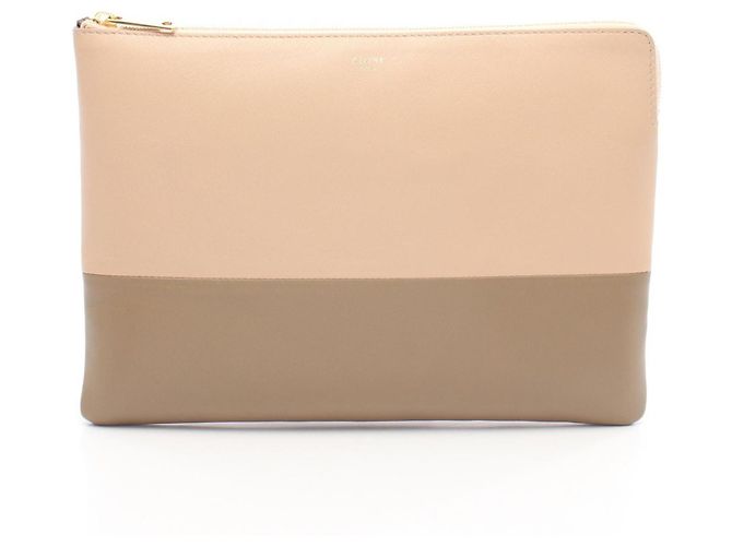 Céline Clutch in pelle beige Celine