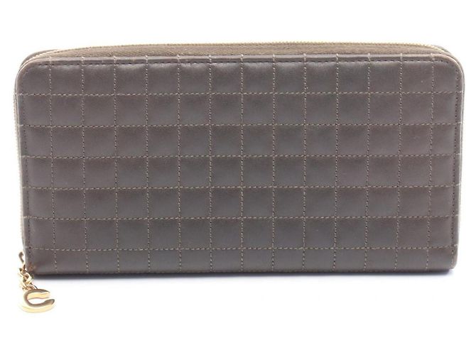 Céline Celine C Charm Large Zipped Wallet Khaki