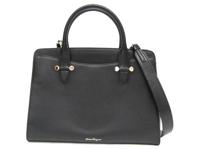Borsa a mano e borsa a spalla in pelle nera Salvatore Ferragamo Nero