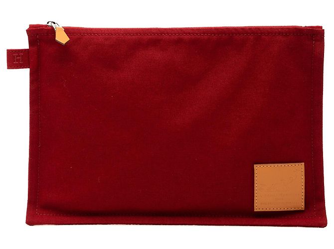 Hermès Rote Toile Bora Bora Tasche MM Bordeaux