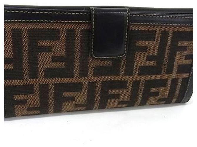 Portafoglio Bifold W Zucca FENDI Marrone Nero