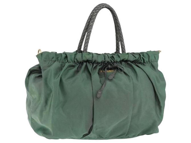 Prada Convertible Bow Tessuto Medium Green