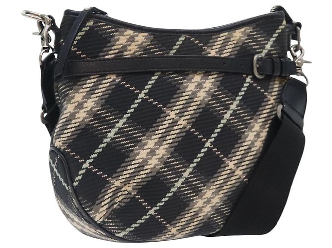 Burberry Nova Check Etichetta Blu Tela Nero