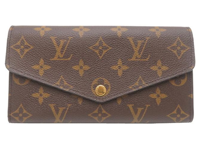 Cartera Larga Sarah Louis Vuitton Castaño Roja Monograma
