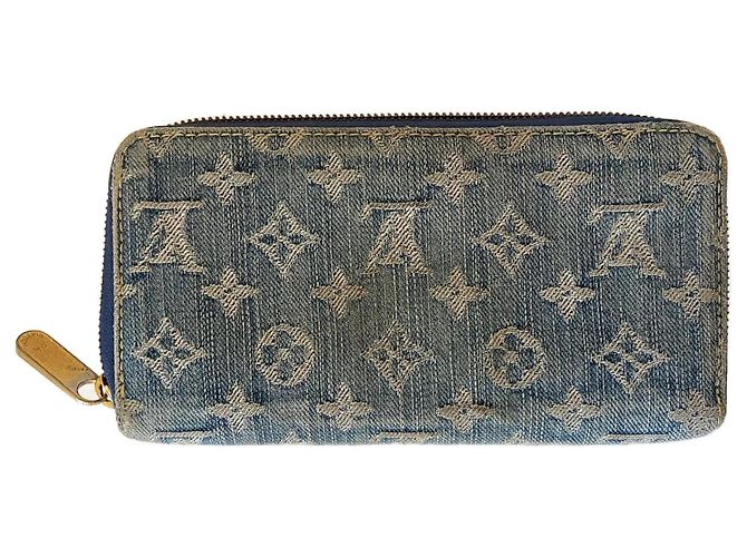 Carteira longa Louis Vuitton denim azul marinho Azul escuro