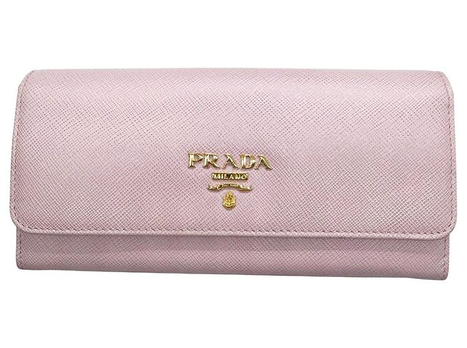 Cartera larga Prada Saffiano rosa