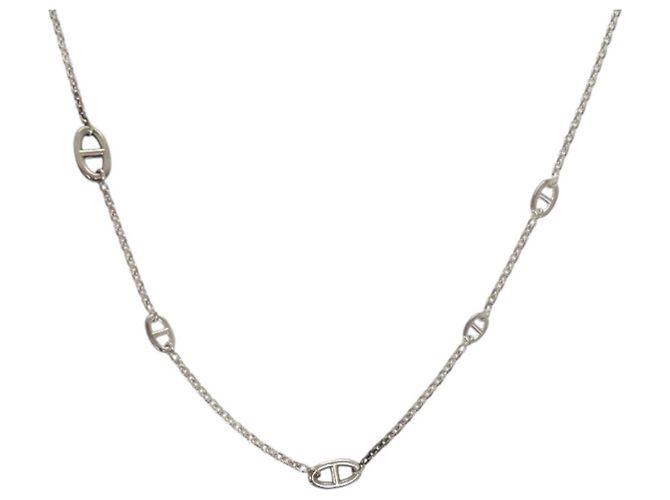Colar Hermès Chaine d'Ancre em Prata 925 
