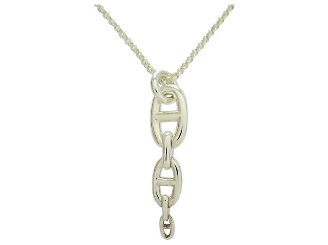 Colar Hermès Chaine d'Ancre em Prata 925 