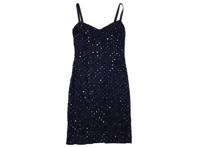 Emanuel Ungaro Ungaro Paris schwarzes Slipkleid mit Pailletten