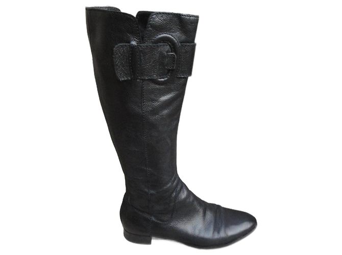 Botas Sergio Rossi de piel negra Negro
