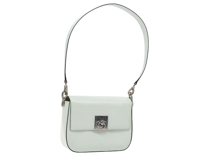 Céline Celine Flap Shoulder Leather Prata