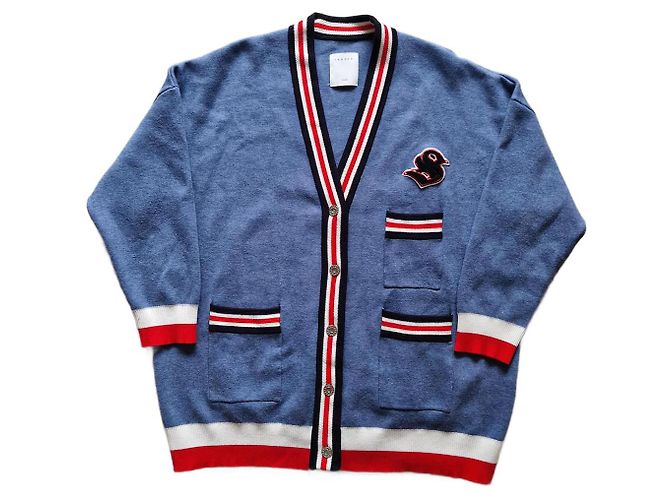 Sandro Cardigan Hellblau V Ausschnitt College Stil