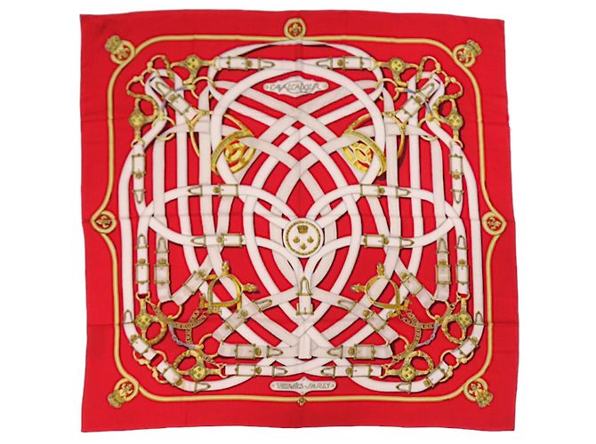 Sciarpa in cashmere e seta Hermès Carré 140 CAVALCADOUR Rosso