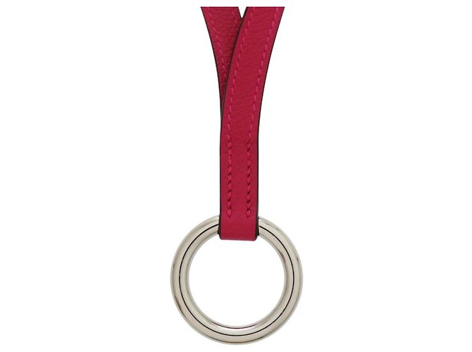 Hermès Hermes Leather Neck Strap with Raspberry Y Stamp 