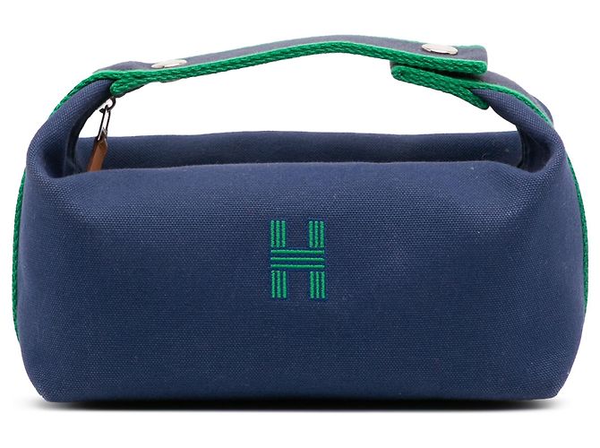 Custodia Bride A Brac piccola in tela blu Hermès