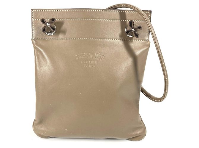 Hermès Sac Aline Mini Pochette Marrom Taupe