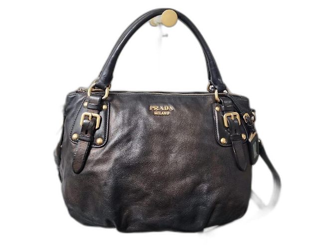 Borsa a mano in pelle di vitello morbida Prada iridescente