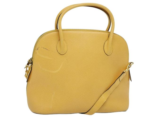 Céline Bolsa de mão de couro Celine Amarelo