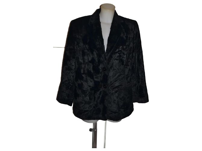 Krizia Kunstpelz Jacke Schwarz