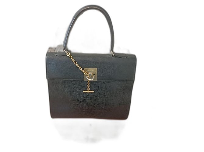 Sac à main Céline en cuir box noir