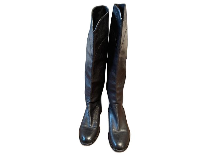 Botas pretas logo CC Chanel 39 Preto