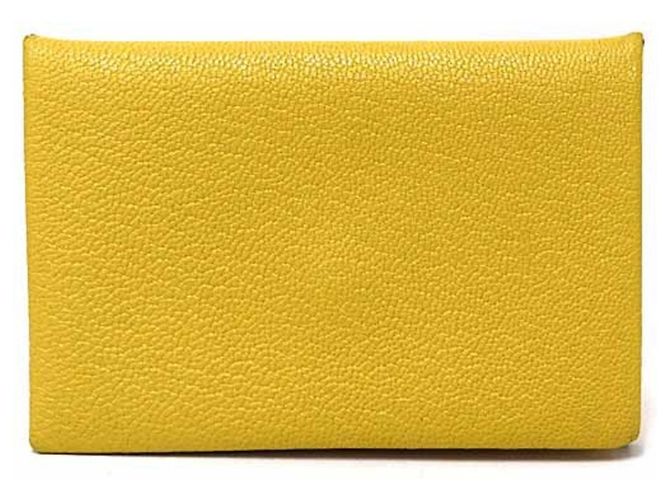 Hermès Calvi Verso Kartenetui Blau Gelb