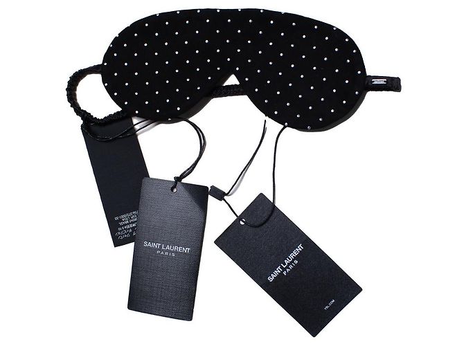 Saint Laurent, suede sleeping mask with studs Black