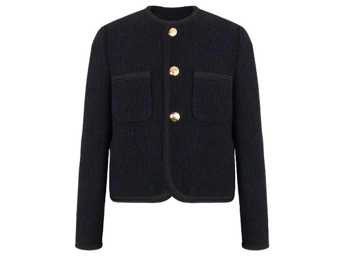 Céline Black Wool and Tweed Jacket Size 36