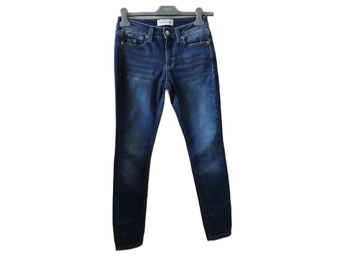 Calvin Klein Jeans Slim in Denim Grezzo Blu