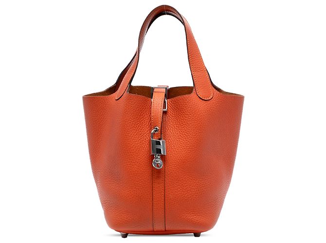 Hermès Orange Clemence Picotin Lock 18
