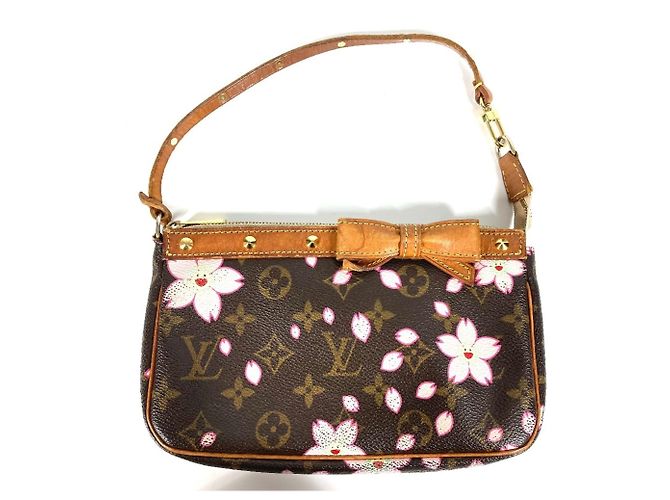 Pochette Accessoires Monogram Cerisier Louis Vuitton Marron Rose