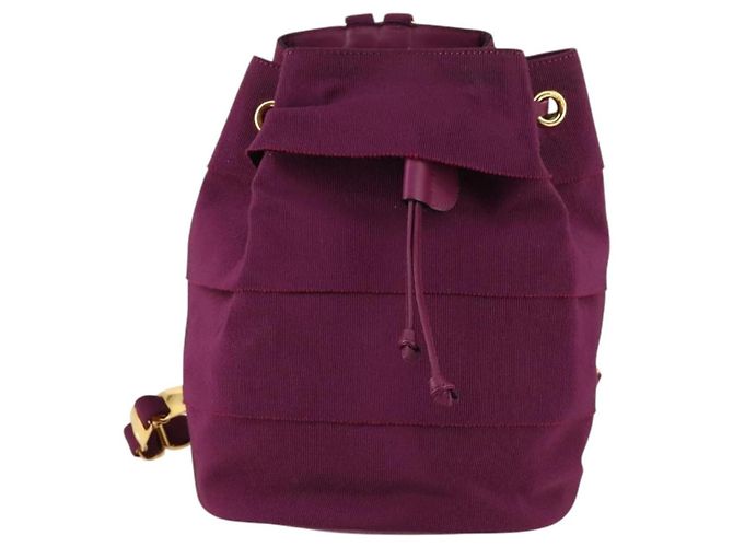 Salvatore Ferragamo Vala Backpack Canvas Purple