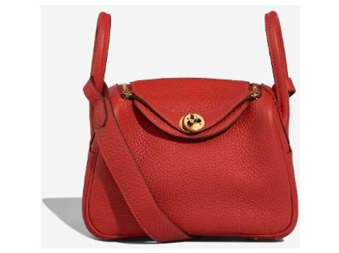 Hermès Bolso HERMES Lindy de Cuero Rojo - 102995 Roja