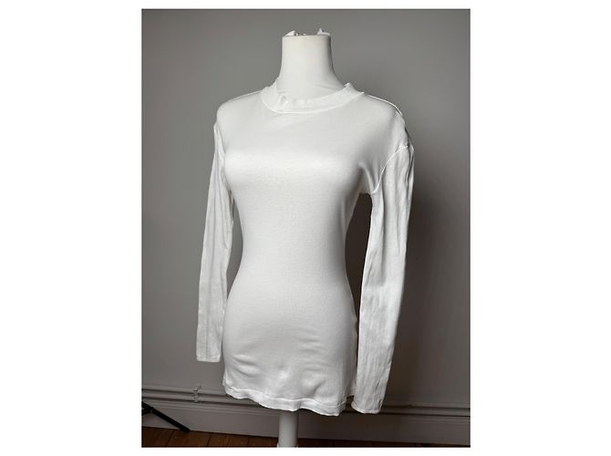 Vintage Issey Miyake Baumwollpullover Weiß