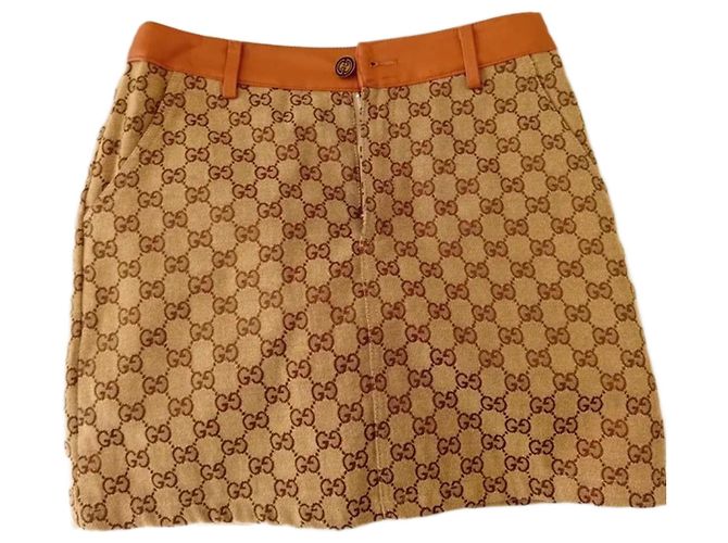 Minigonna Gucci monogramma GG Beige