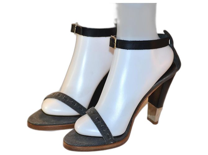 Sandali Versus in pelle e denim Multicolore