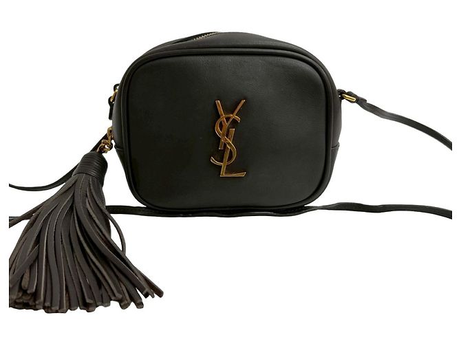 Bolsa de ombro mini em couro marrom Yves Saint Laurent 
