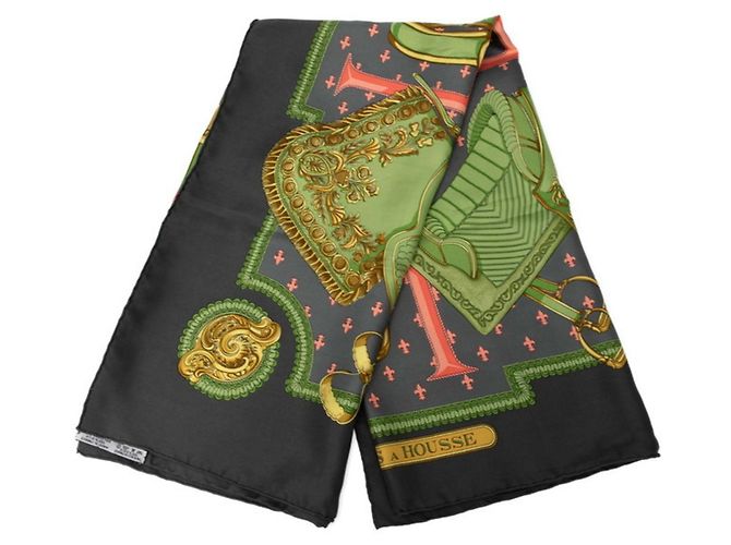Silk In Sciarpa Hermès Carré 90 SELLES A HOUSSE Marrone Multicolore