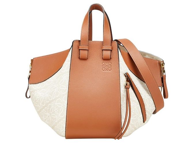 Bolsa de mão/ombro Hammock Small Anagram Repeat da Loewe Marrom Bege